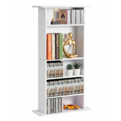 Skrinka na médiá, 5-vrstvová, nastaviteľná, DVD, pojme 240 CD, biela